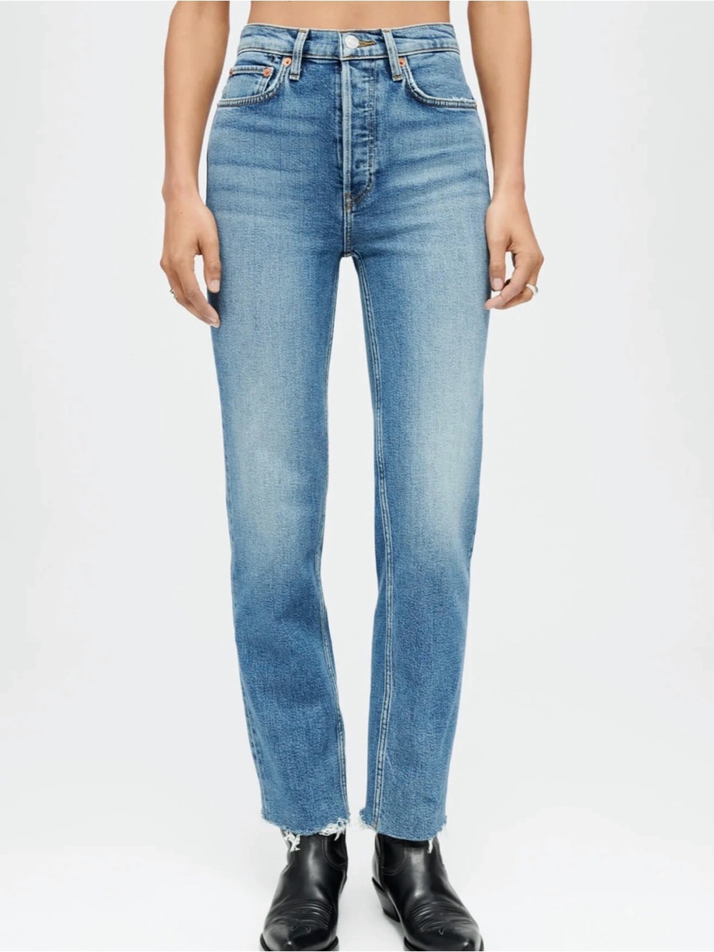 RE/DONE COMFORT STRETCH HIGH RISE STOVE PIPE JEANS